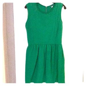 Emerald green cotton chevron dress